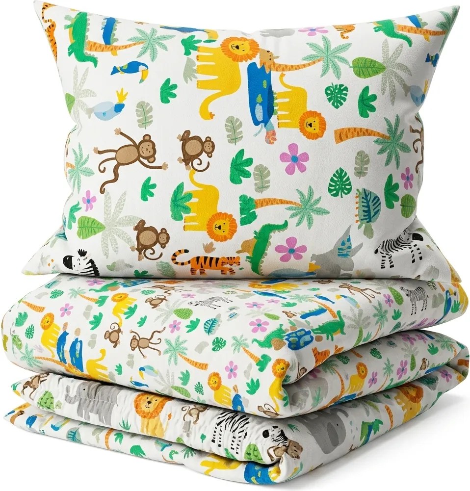 Detské bavlnené obliečky JUNGLE DREAM farebné, 100% bavlna Rozmer obliečky: 70 x 90 cm | 140 x 200 cm