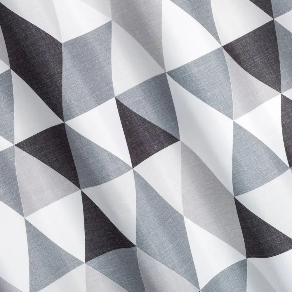 Záves zdobený čiernobielym geometrickým vzorom Šírka: 140 cm | Dĺžka: 250 cm