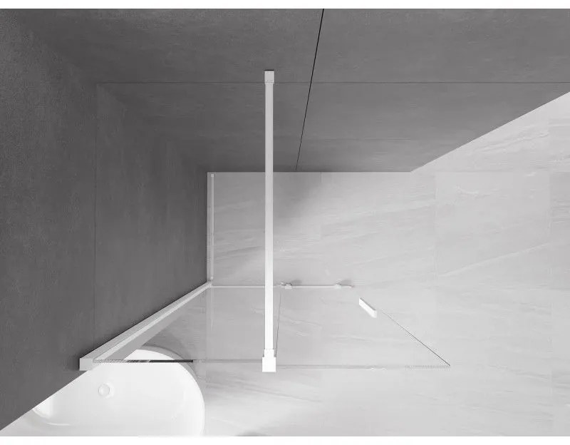 Mexen Velar, posuvné dvere typu Walk-in 70x200 cm, 8mm číre sklo, biela, 871-070-000-03-20