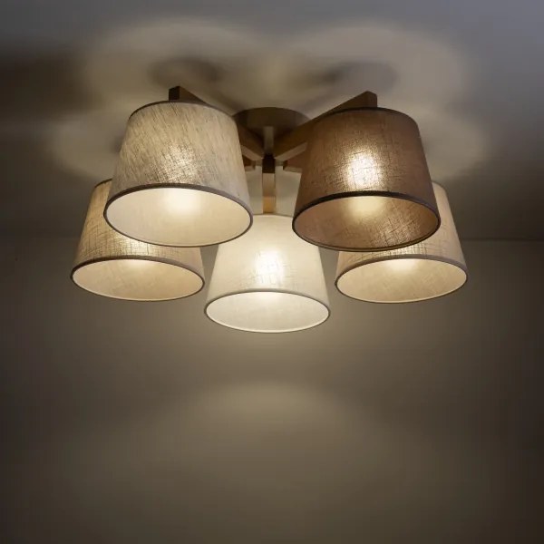 Brilagi - Prisadený luster LATTE SABIA 5xE27/15W/230V borovica/mix