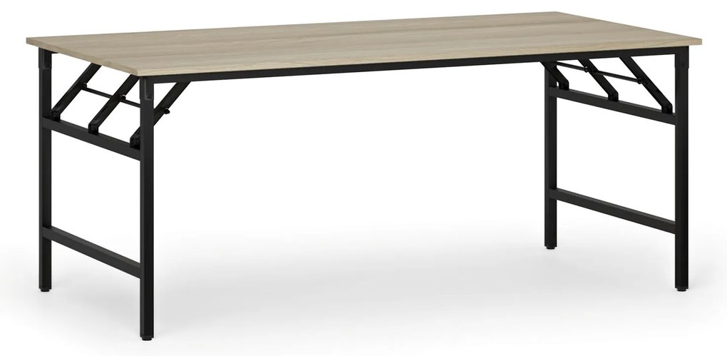 Konferenčný stôl FAST READY, 180x90 cm, čierna podnož, dub prírodný