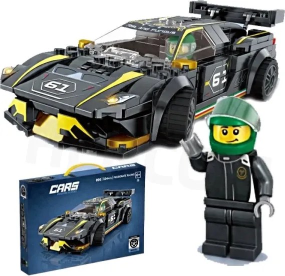 Čierne auto automobilový stavebnicový set