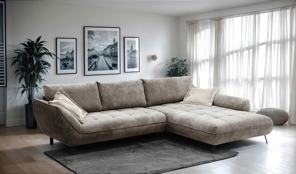 XXXLutz ROHOVÁ SEDAČKA, textil, svetlohnedá MID.YOU - Sedačky - 000694007802