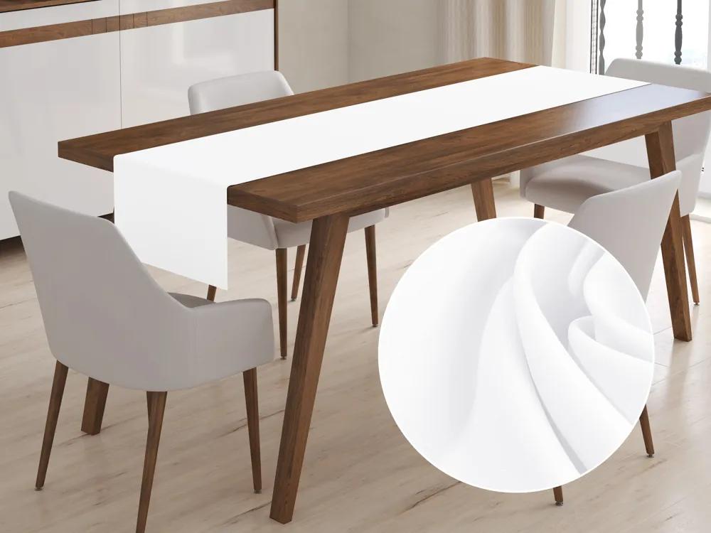Biante Dekoračný behúň na stôl Rongo RG-045 Biely 20x160 cm