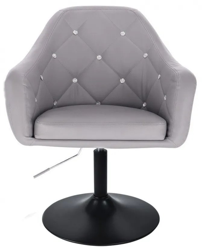 LuxuryForm DESIGN Kreslo ROMA na čiernom tanieri - sivé