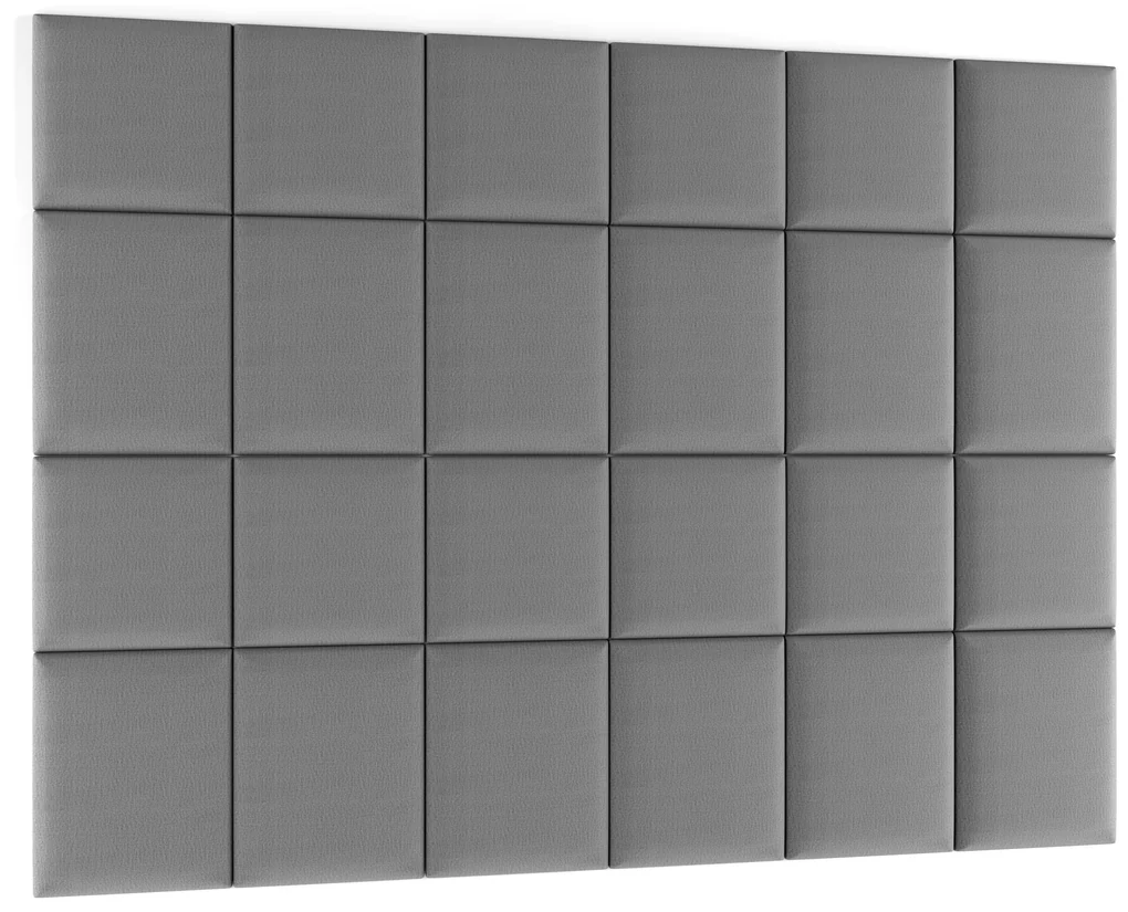 Set 24 čalúnených panelov Quadra 240x180 cm (sivá). Vlastná spoľahlivá doprava až k Vám domov. 1052018