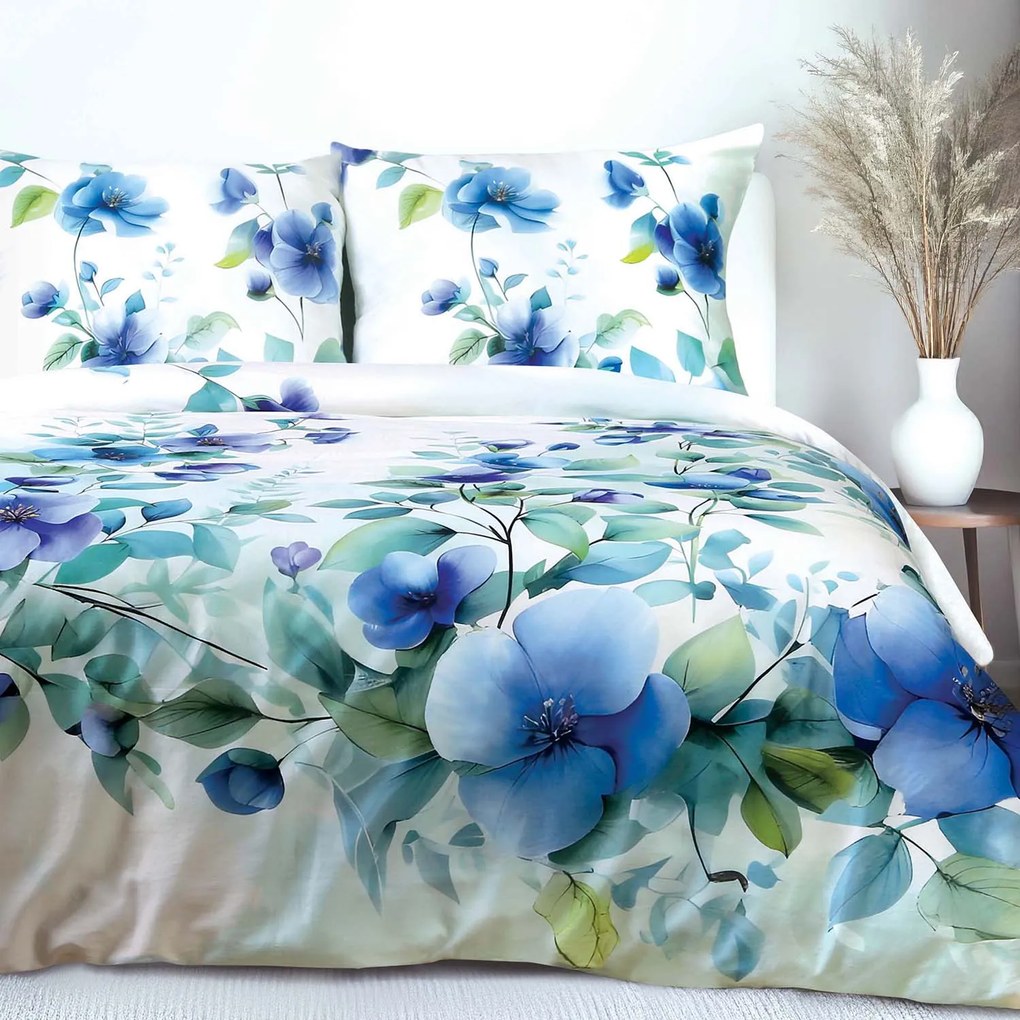 SATÉNOVÉ OBLIEČKY SATYNLOVE PREMIUM 140X200 CM, 1KS 70X80 CM KVETY