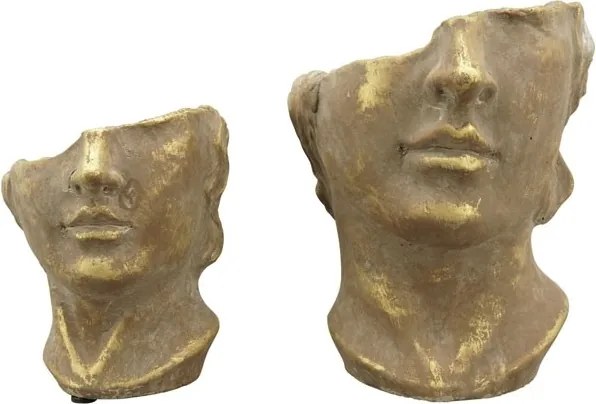 Bronzovo - hnědý antik květináč dívka Bronie - 15*15*18 cm