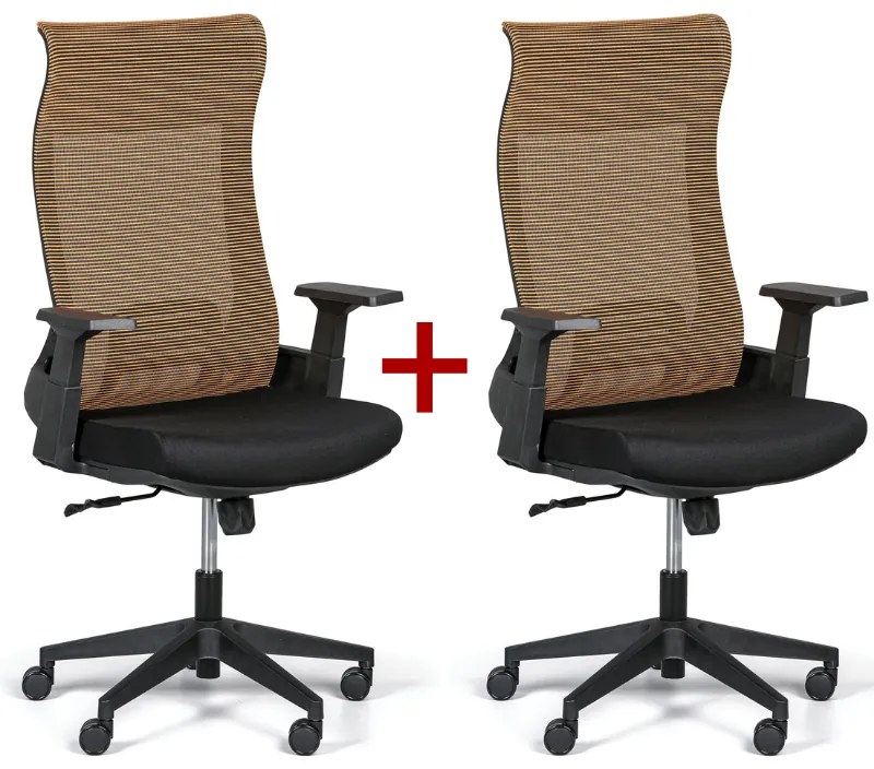 Kancelárska stolička HARPER 1+1 ZADARMO, hnedá