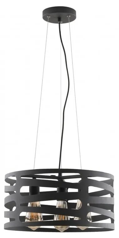 Čierne závesné svietidlo s kovovým tienidlom Marisa – GTV