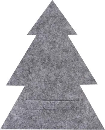 Vianočný obal na príbory KF370-4 stromček, sivý (4 ks)