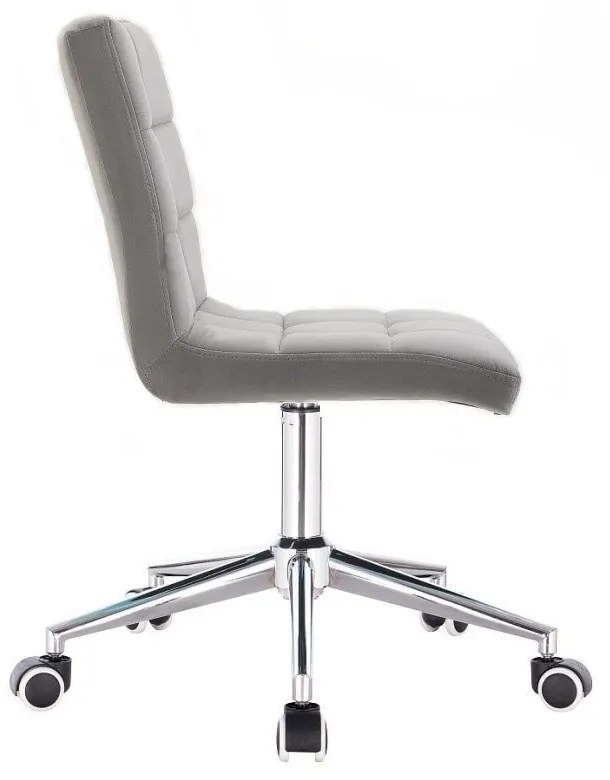 LuxuryForm DESIGN Stolička TOLEDO VELUR na striebornej podstave s kolieskami - svetlo šedá