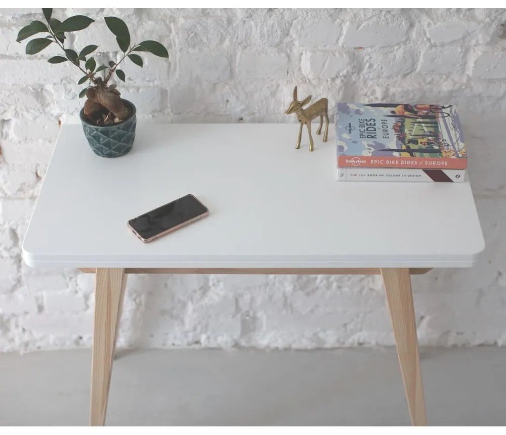 Prírodný konzolový stolík s čiernou doskou 45x90 cm Envelope - Ragaba