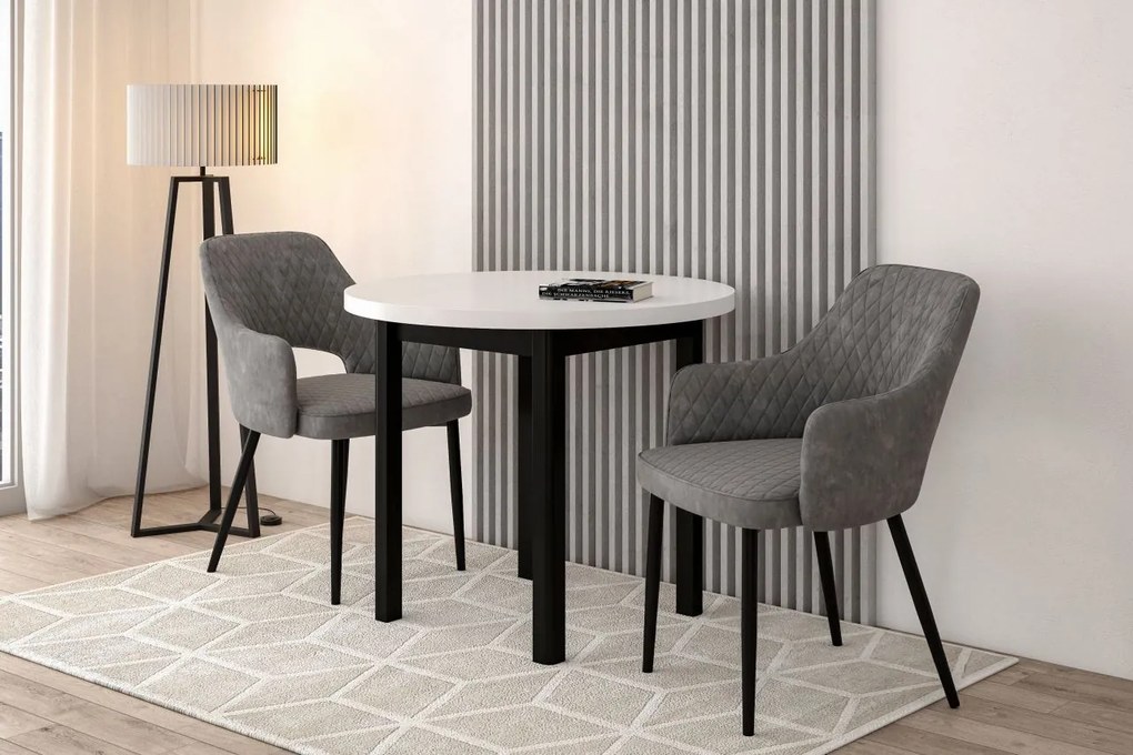 Vintino Jedálenský stôl NOVUS 90 cm – biela / čierna