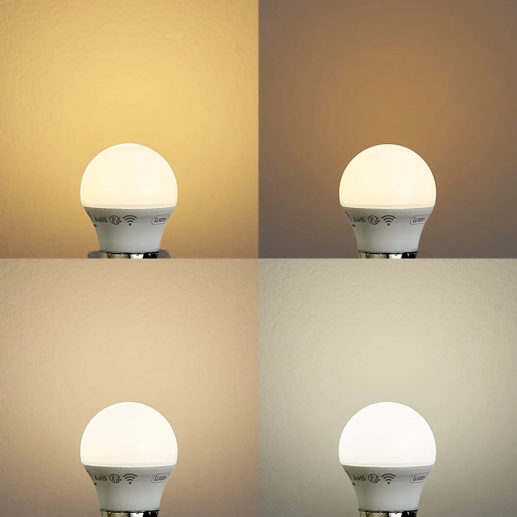 Sada 5 inteligentných stmievateľných LED žiaroviek E27 P45 Opal 4,9 W 470 lm 2200 – 4 000 K