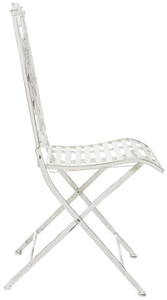 Kovová skladacia stolička Sibell (SET 2 ks) - Biela antik