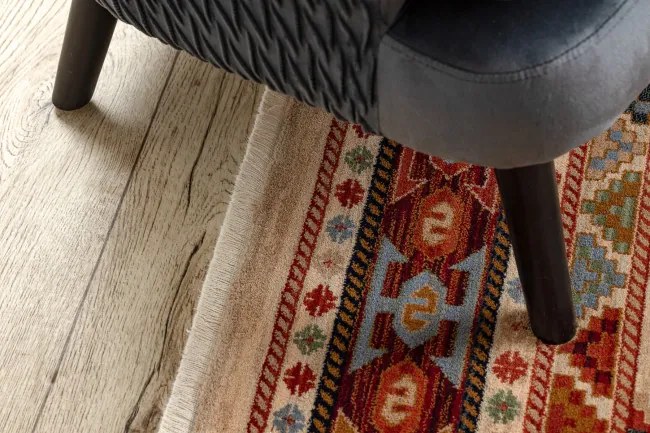 Koberec KESHAN, strapce 6668/53555 béžový / bordový