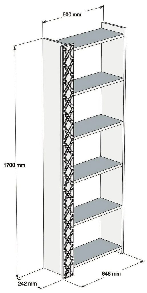 Regál Clementine (orech + modrosivá). Vlastná spoľahlivá doprava až k Vám domov. 1088664