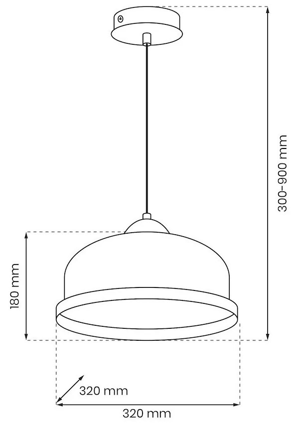 Závesné svietidlo Studio, 1x drevené/biele kovové tienidlo, (fi 32cm), w/br