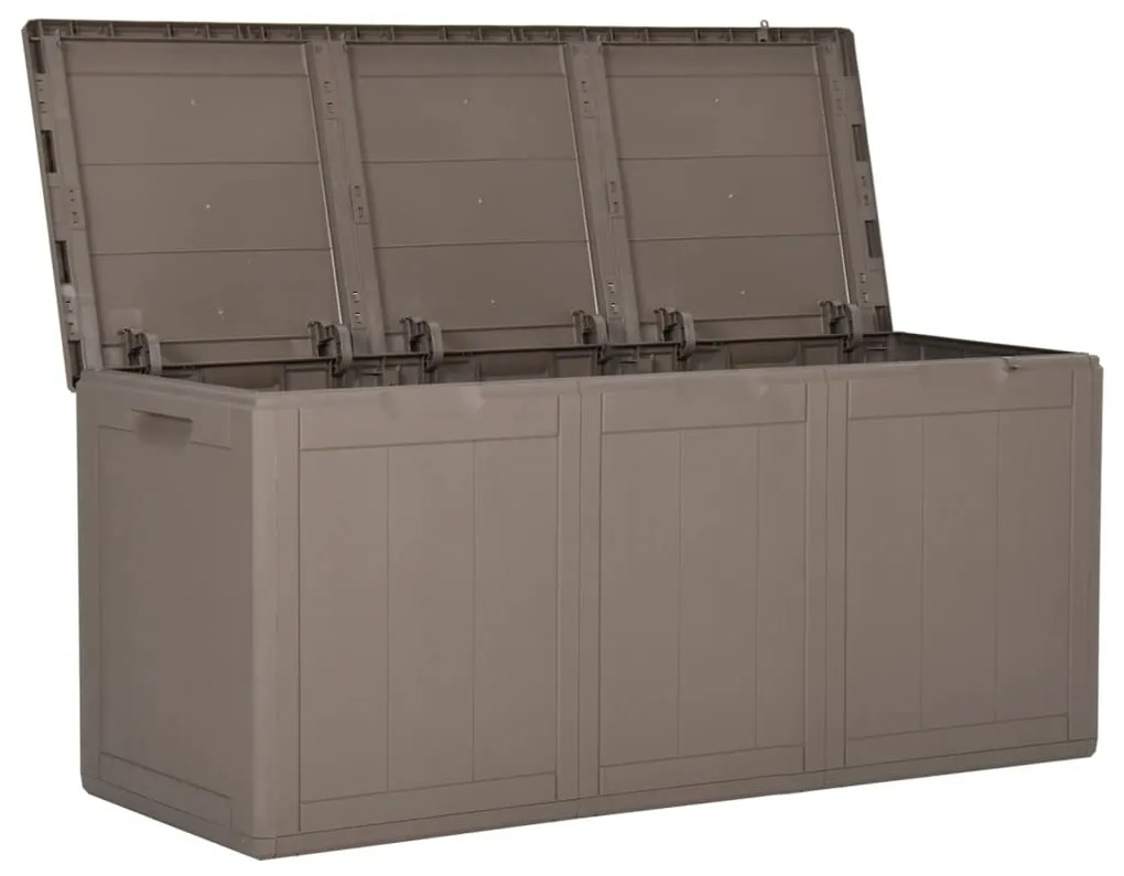 vidaXL Záhradný úložný box 270 l, hnedý, PP ratan