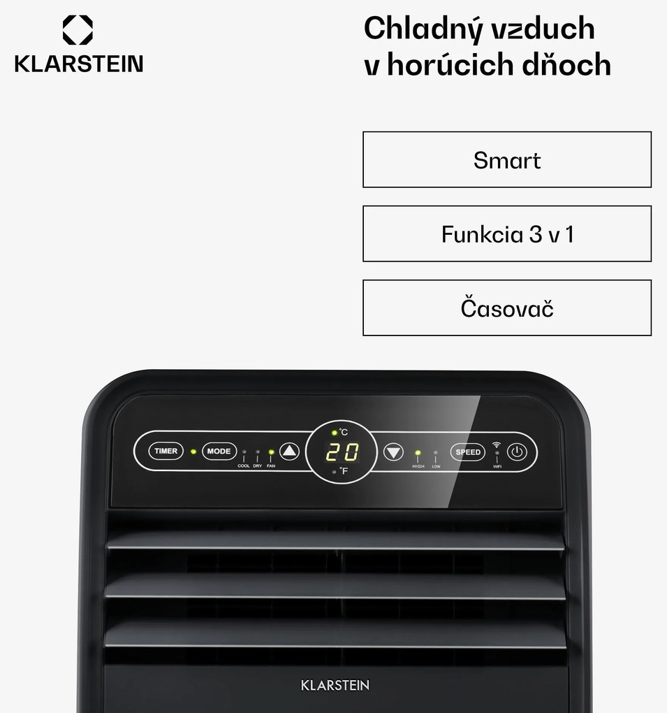 Klarstein Metrobreeze New York Smart 7k, mobilná klimatizácia, 7000 BTU/2,1 kW, A, diaľkový ovládač