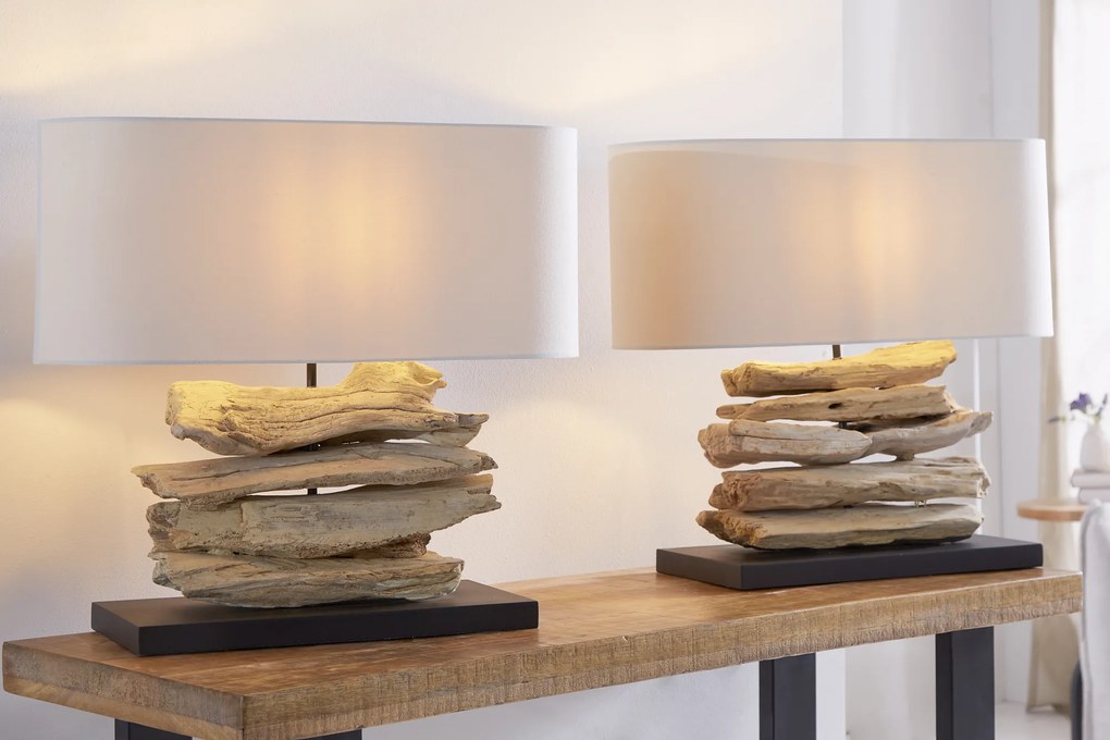 Stolná lampa z naplaveného dreva Riverine natural