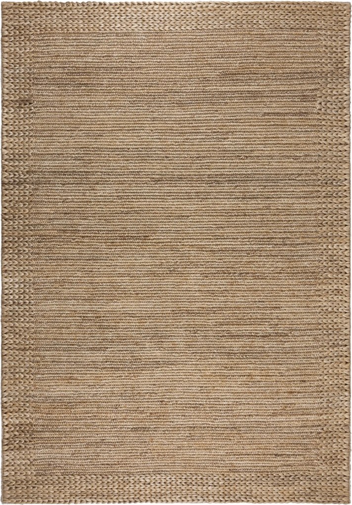 Flair Rugs, Kusový koberec Drew Braid Border Natural, 200x290, béžová, chodba / predsieň