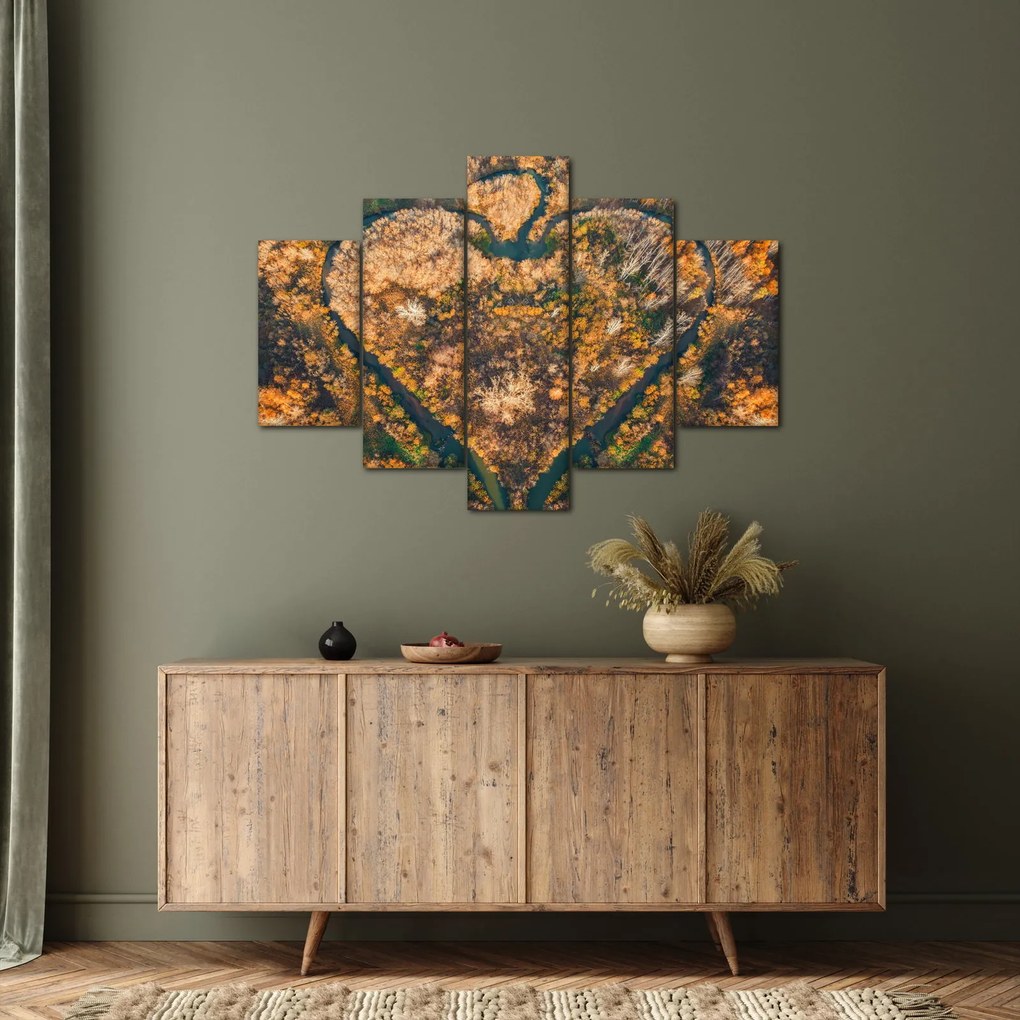Obraz - Rieka v tvare srdca (150x105 cm)