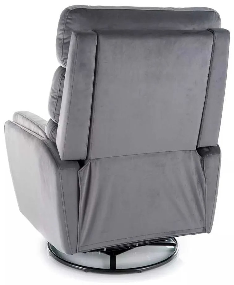 Polohovacie kreslo Belfort Velvet, sivá