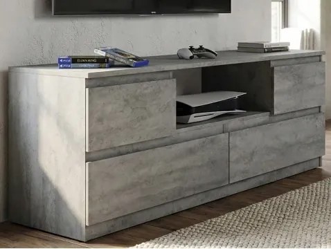 TV skrinka Carlos, šedý beton, šírka 140 cm%