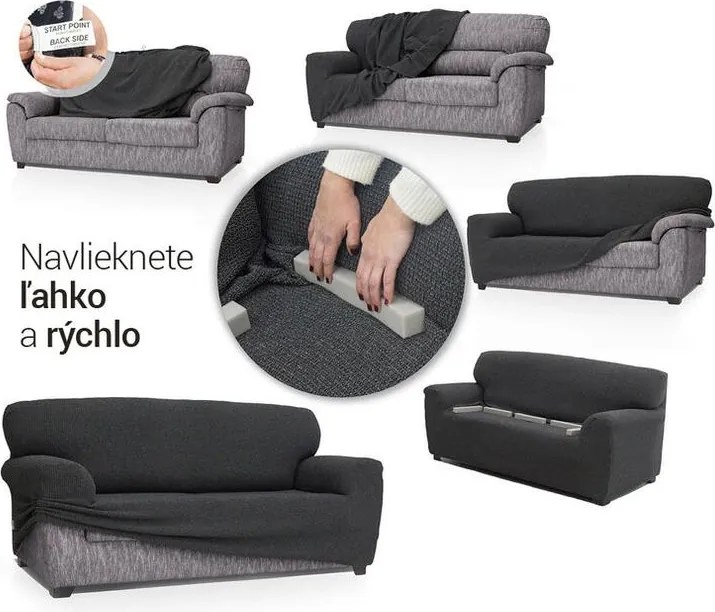 Super strečové poťahy NIAGARA smotanová taburetka (40 - 60 cm)