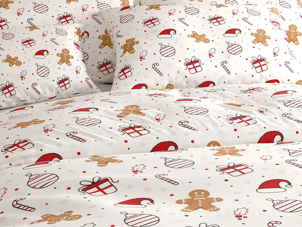 Bavlnené obliečky GINGER JOY biele Rozmer obliečky: 70 x 90 cm | 140 x 200 cm