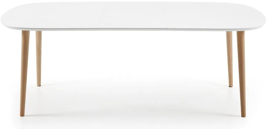 Biely rozkladací jedálenský stôl s bielou doskou 100x160 cm Oqui – Kave Home