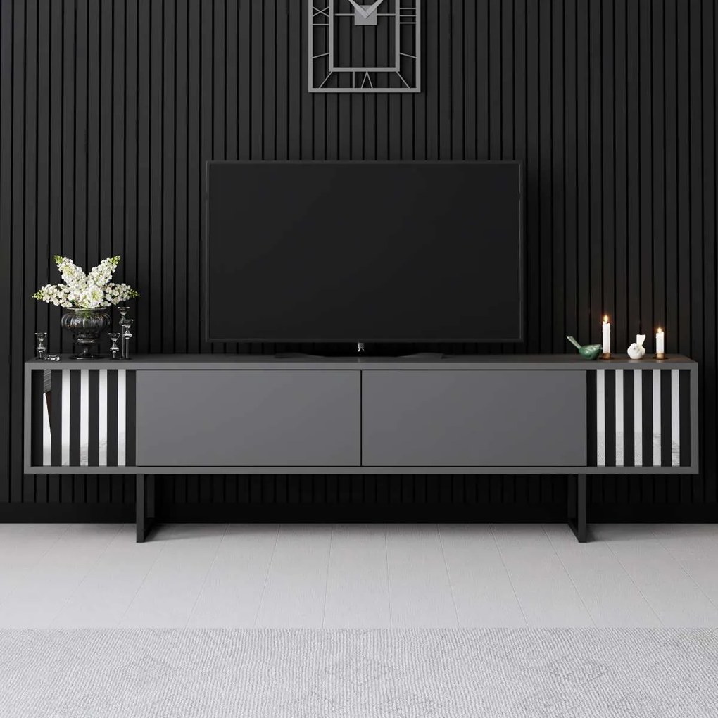 TV stolík/skrinka Chromonise (antracit + čierna). Akcia -20%. Vlastná spoľahlivá doprava až k Vám domov. 1121620