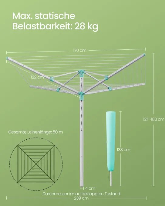 Vonkajší sušiak na bielizeň LLR301E01