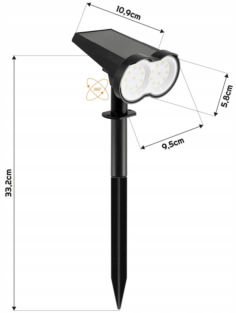 ECOLIGHT Solárny LED záhradný reflektor