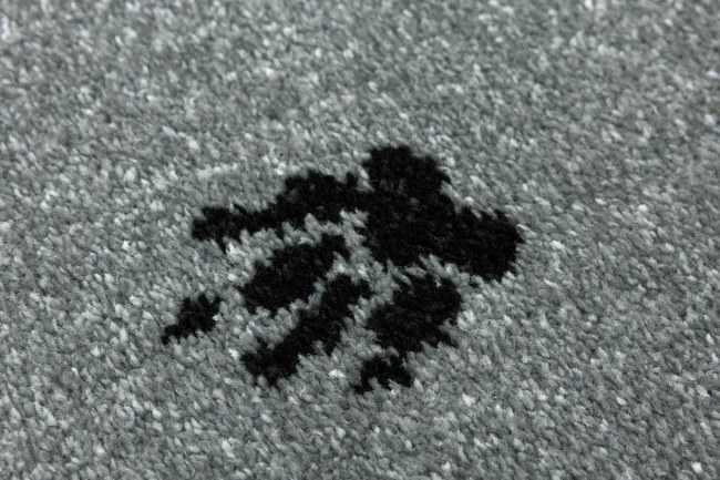 Koberec Lima M133A svetlosivý / čierny kruh