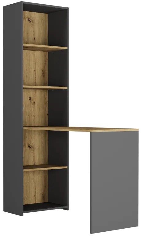 Písací stôl s regálom MODERN B-50S – 120 x 50 x 180 cm - rôzne farebné prevedenia artisan mix antracit