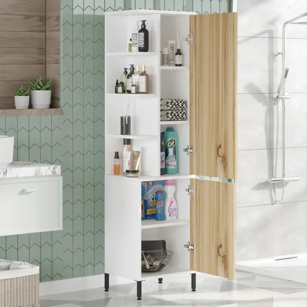 Kúpeľňová skrinka Houseland Vitale 01 biela/dub Wotan