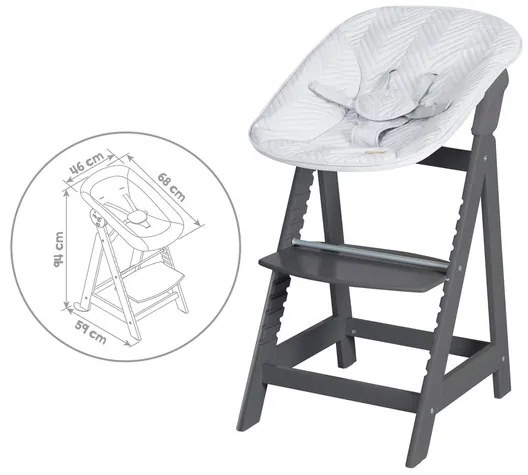 roba Detská vysoká stolička Born Up Zickzack 2 v 1 (antracitová) (100366796)