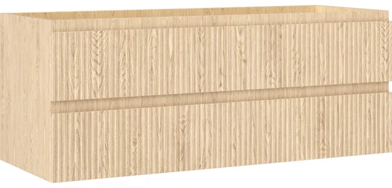 Mexen Rivel, kúpeľňová skrinka 120 cm, 2 zásuvky, drážkovaná, dub, 91A20-12047-2-BFF81