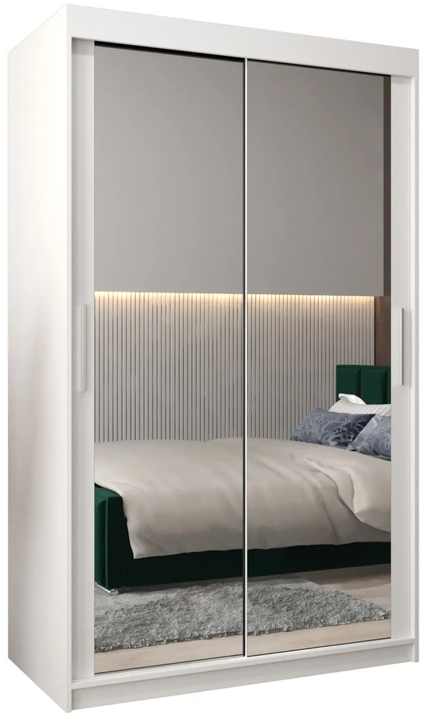 Šatníková skriňa 120 cm Toki 3 (Biela matná + Biela matná). Akcia -20%. Vlastná spoľahlivá doprava až k Vám domov. 1065055