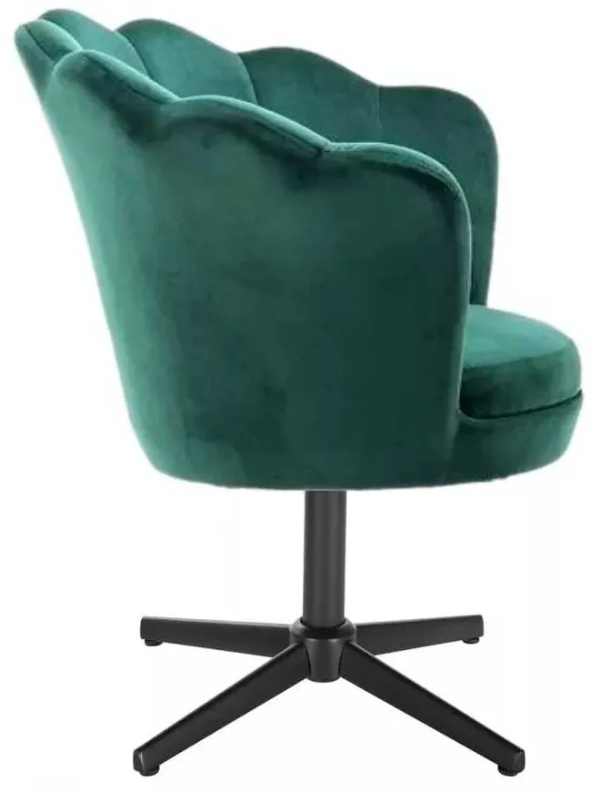 LuxuryForm DESIGN Kreslo FREY VELUR na čiernom kríži - zelené