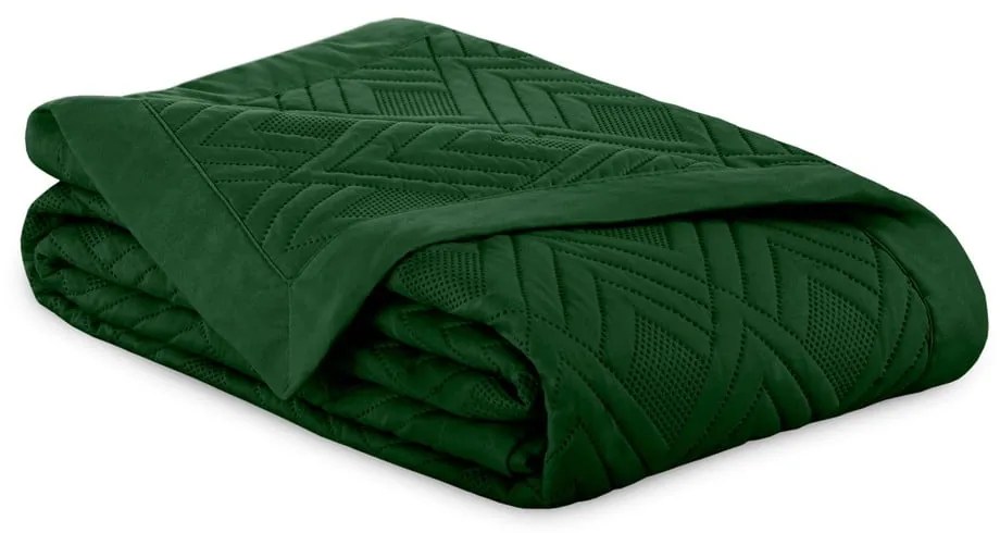 Tmavozelený prešívaný pléd z mikrovlákna 170x210 cm Ophelia – Restilo
