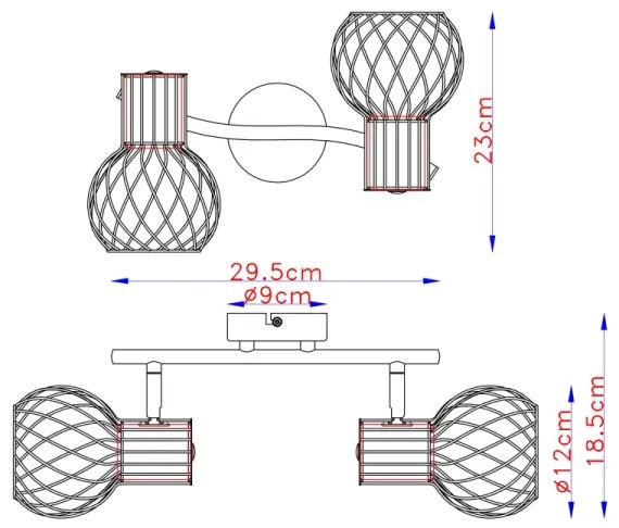 Globo 54013-2 - Bodové svietidlo ARGUSTO 2xE27/40W/230V