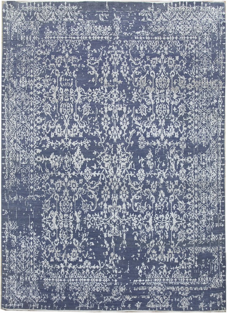 Diamond Carpets koberce Ručně vázaný kusový koberec Diamond DC-JK 1 Jeans blue/silver - 365x550 cm