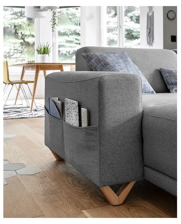 Sivá rozkladacia/s úložným priestorom rohová pohovka (pravý roh/do tvaru "U") Classy Sophie – Miuform