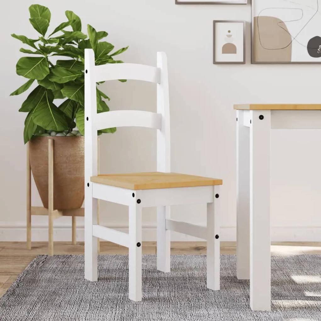 Jedálenské stoličky 2 ks biele 40x46x99 cm borovicový masív 4005728