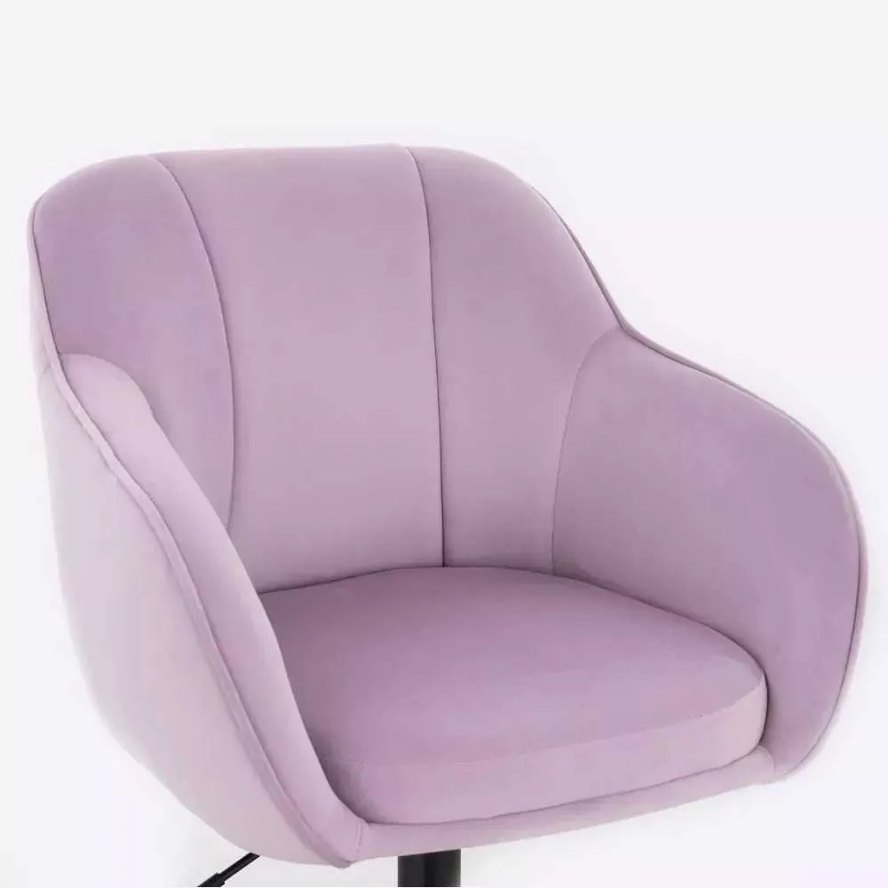 LuxuryForm DESIGN Barová stolička AVOLA VELUR na striebornom tanieri - levanduľa