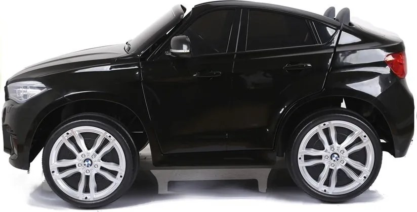 LEAN CARS Elektrické autíčko BMW X6M pre deti čierne lakované LED MP3